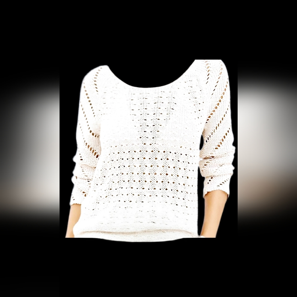 Lascana Open Knit Sweater - White Sz 4/6 NEW
